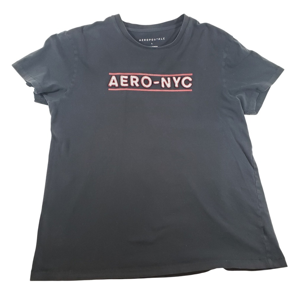 Aeropostale Mens Black Aero-NYC Graphic Tee‎ Shirt Large 7981 SAPWIN17